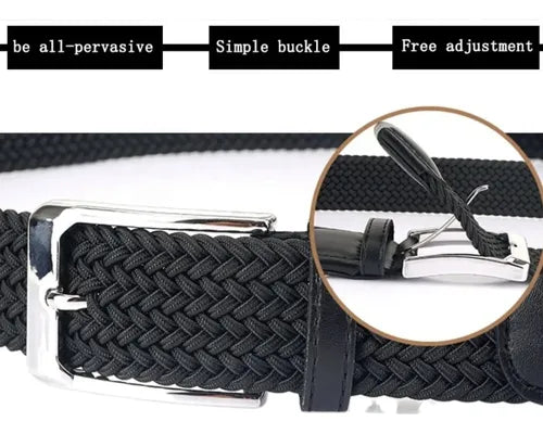 Cinturón Elástico Hombre Tejido Trenzado Premium Cinturones
