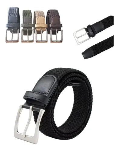 Cinturón Elástico Hombre Tejido Trenzado Premium Cinturones