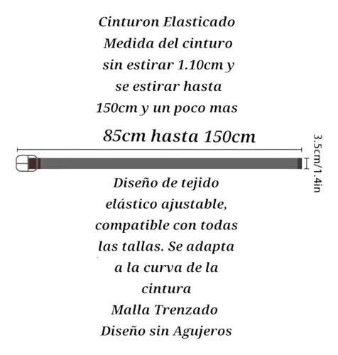 Cinturón Elástico Hombre Tejido Trenzado Premium Cinturones