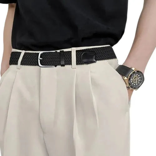 Cinturón Elástico Hombre Tejido Trenzado Premium Cinturones