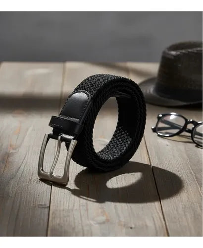 Cinturón Elástico Hombre Tejido Trenzado Premium Cinturones