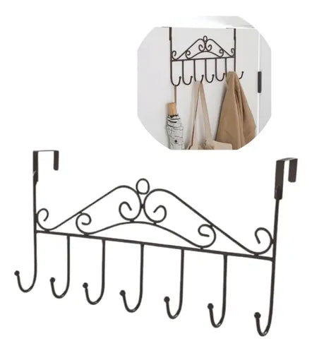 Perchero Colgante Metal 7 Espacios Ganchos Para Puerta