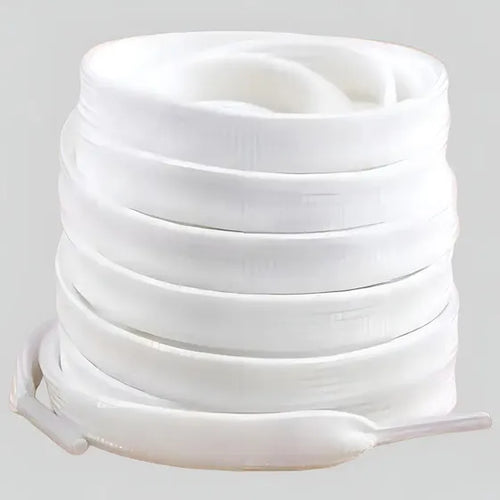 2 pares de zapatillas tradicionales con cordones planos, 1,20 m, blancas