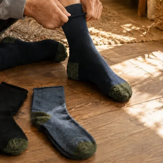 6 Calceta Diabetico Medias Hombre Cobre Bambu Algodón Térmic