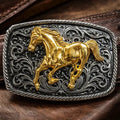 Hebilla Para Cinturón Vaquero Huaso Metal Gris Oscuro Jrc