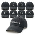 Pack 20 Gorras Jockey Sombrero Gorro Visera Curva Algodon Desgastado Beisbol Básico Estampar O Bordado Casual Unisex Premium Primavera Verano JRC ORIUS