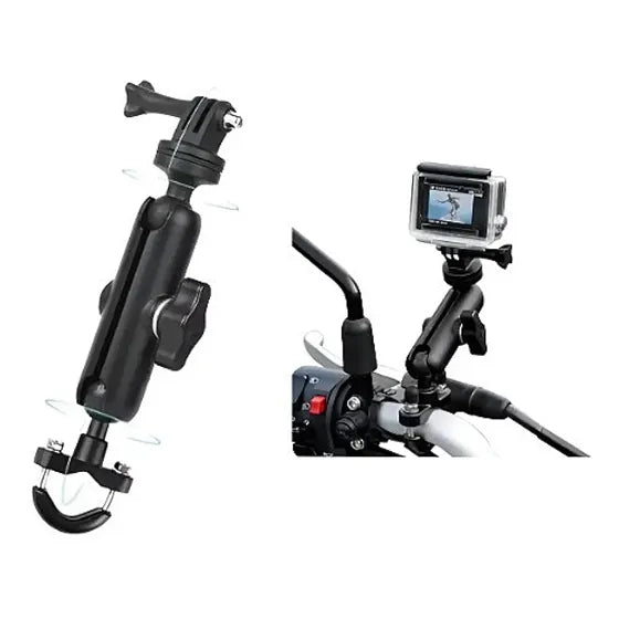 Soporte Camara Acción Manillar Motocicleta Brazo Gira En 360