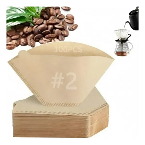100pcs Filtro De Papel De Café Super Premium Cono #2 Coffe