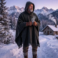 Poncho Legionario Manta Oveja Jaspeado Natural Premium Xxxl