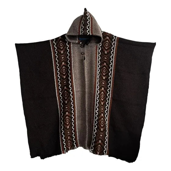 Poncho Lana De Alpaca Arauco Coqueado Premium 1,15 X 1,00 Cm