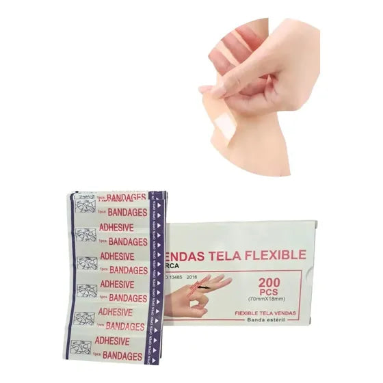 Pack 200 Parche Curita Venditas Adhesivas Heridas 70x18mm