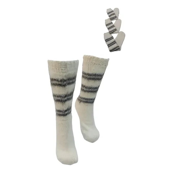 Pack 3 Calcetas Lana De Oveja Tejido Artesanal Unisex