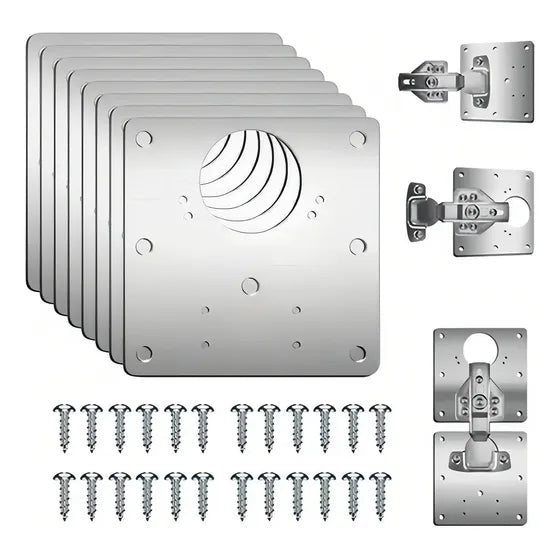 Placas Reparadoras De Bisagras Acero Inoxidable 8 Piezas