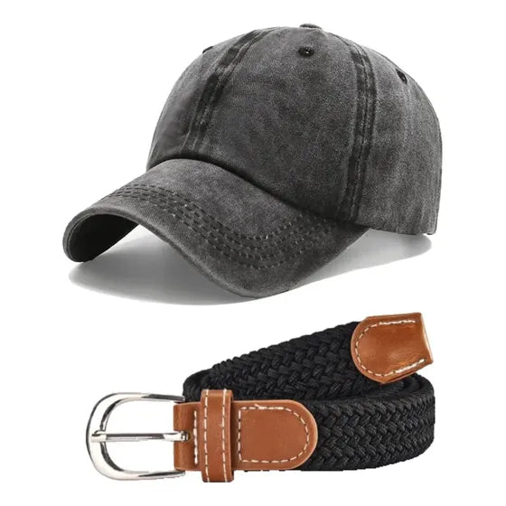 Pack Jockey Gorra Algodon + Cinturon Elasticado Premium Jrc