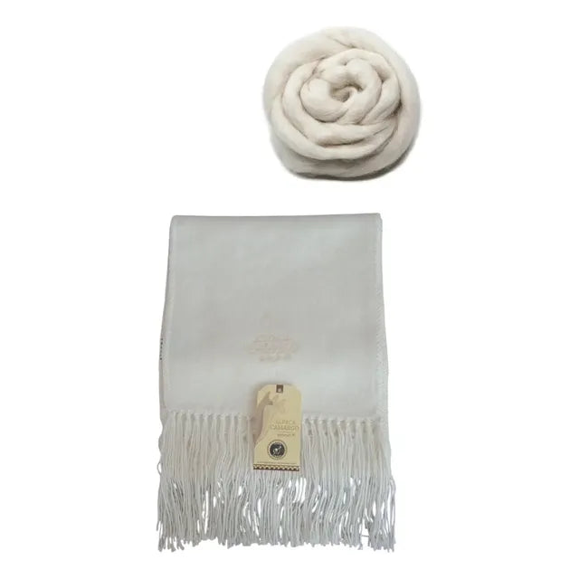 Bufanda Alpaca Artesanal Unisex Premium Termico Natural
